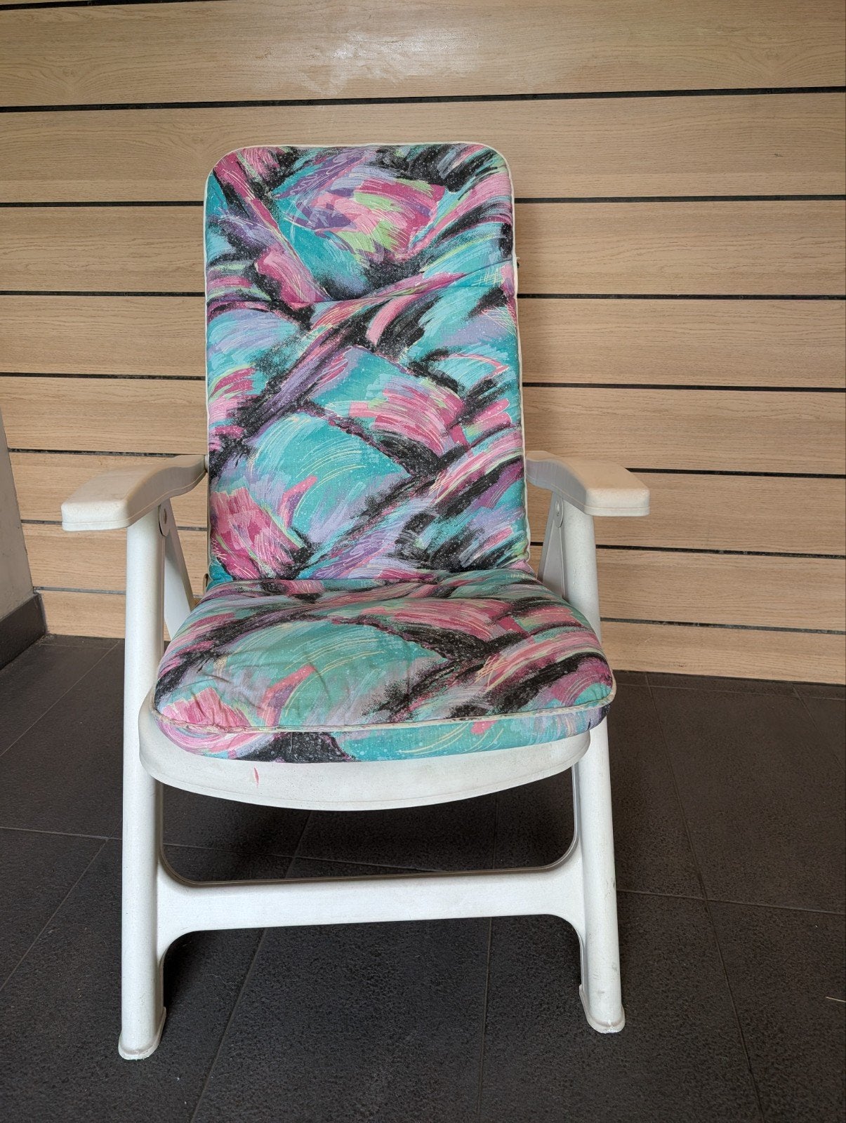 Tuinstoelen (3x) en Ligbed (1x) met Kussens, Ophalen, Gebruikt, Kunststof, Verstelbaar