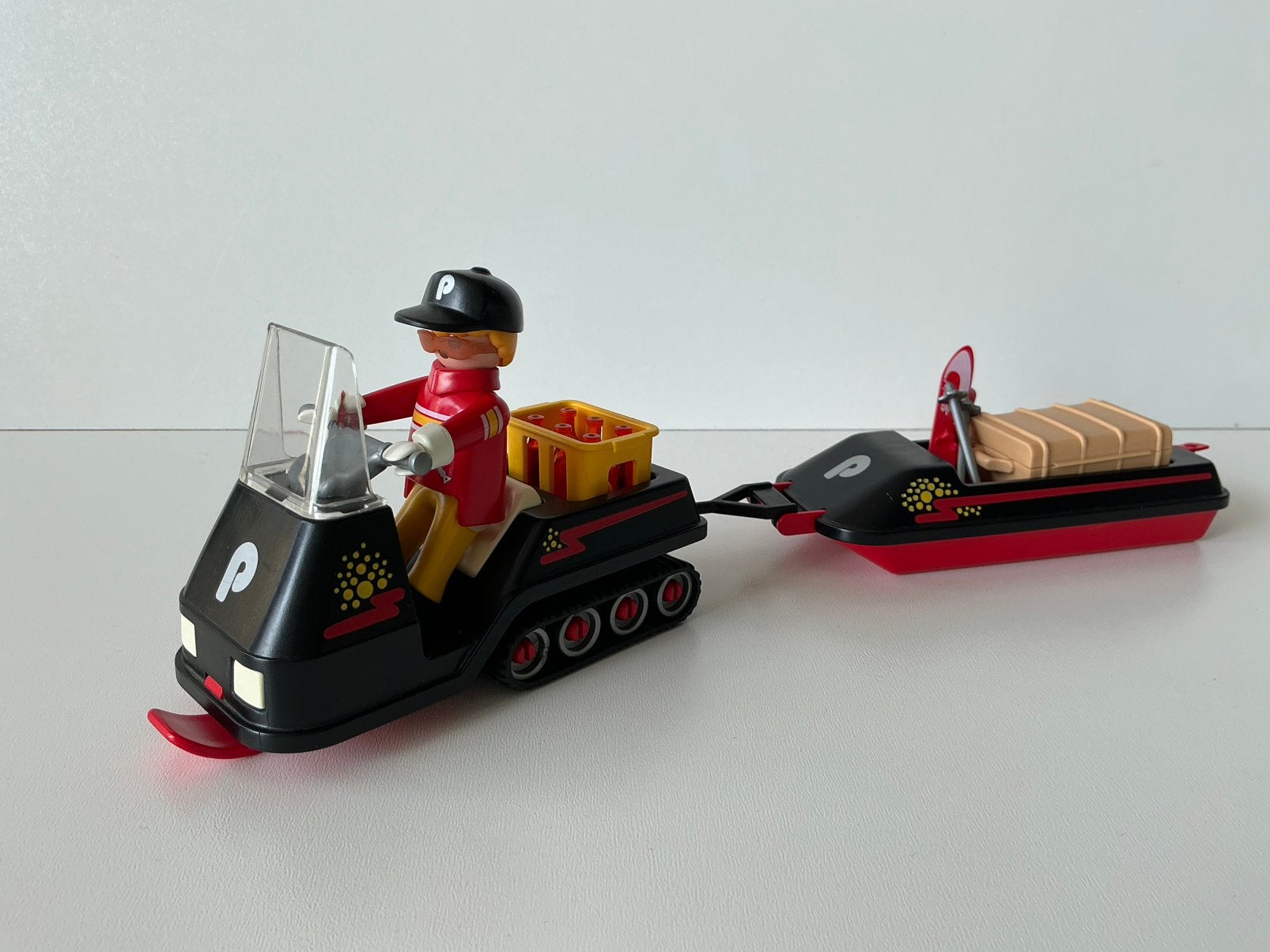 Playmobil 3694 eropuit met de snowscooter, Ophalen of Verzenden, Gebruikt, Complete set
