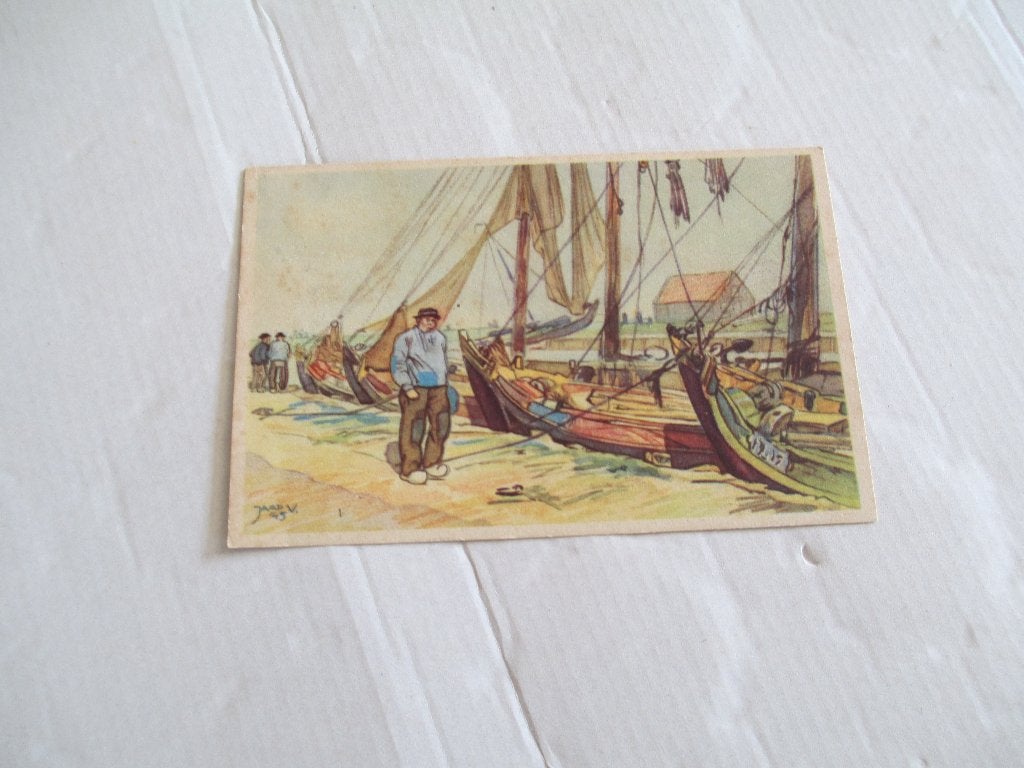 oude ansichtkaart bunschoten-spakenburg, Verzamelen, Ophalen of Verzenden, 1940 tot 1960, Ongelopen, Noord-Brabant