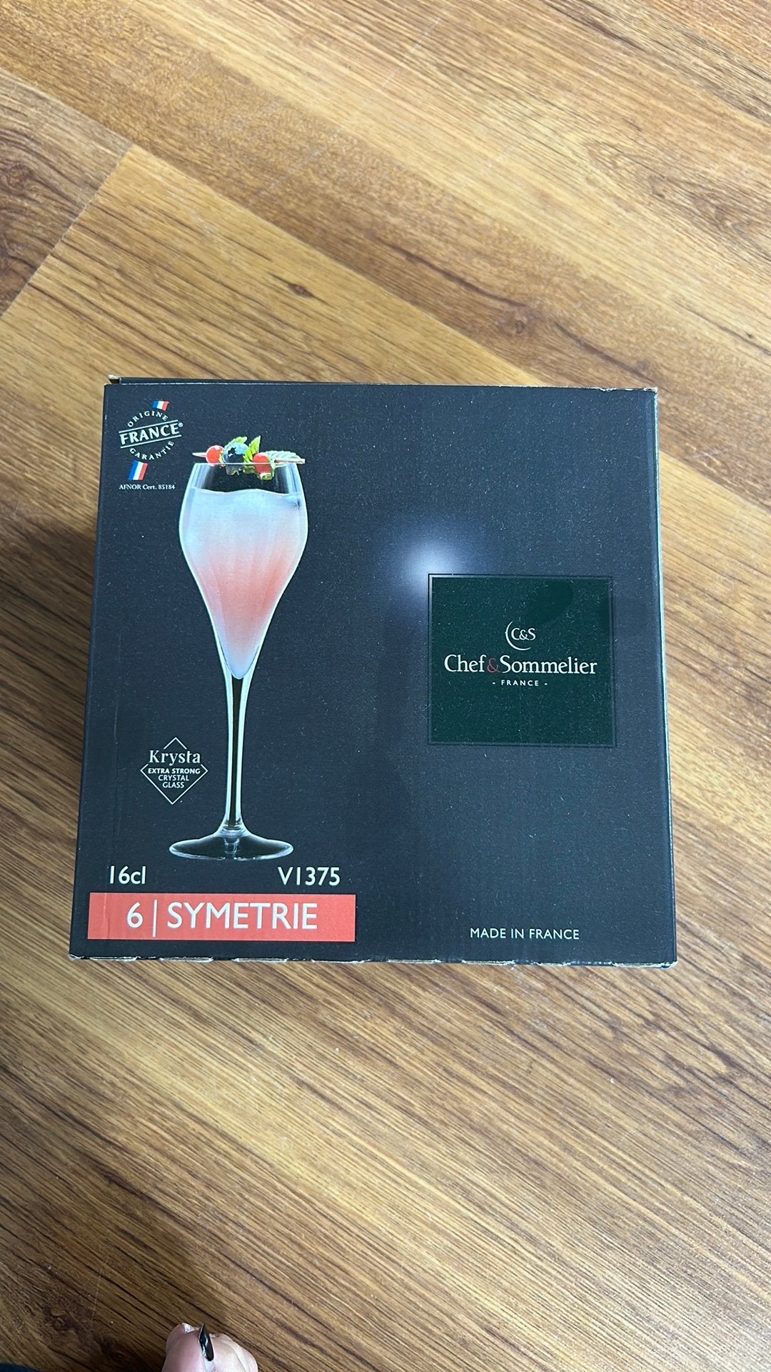 Nieuw in doos Chef & Sommelier 6 champagneglazen 16 cl, Ophalen, Nieuw, Overige typen