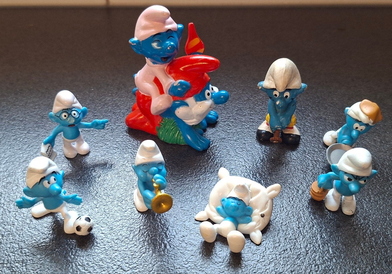 8 Smurfen ( Bip/Schleich en Albert Heijn), Verzamelen, Smurfen, Ophalen of Verzenden, Zo goed als nieuw, Verschillende Smurfen