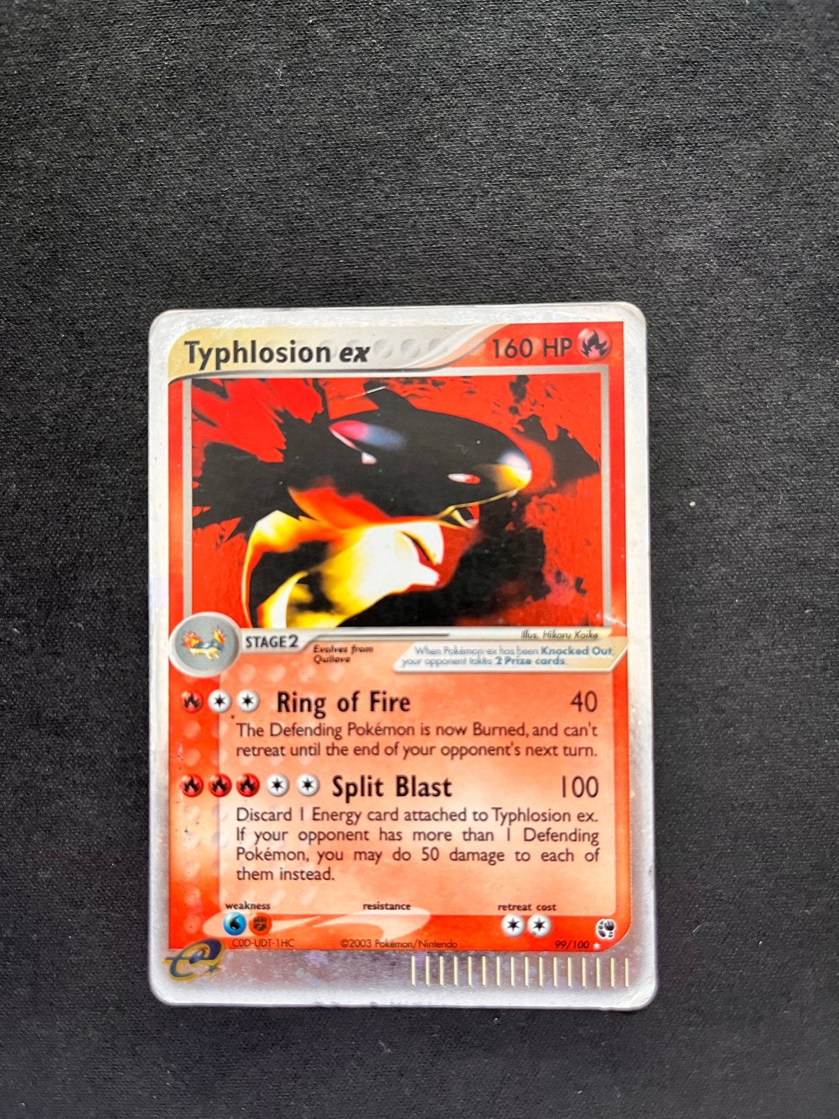 Typhlosion ex 99/100 Sandstorm Pokémon Kaart, Hobby en Vrije tijd, Verzamelkaartspellen | Pokémon, Ophalen of Verzenden, Gebruikt