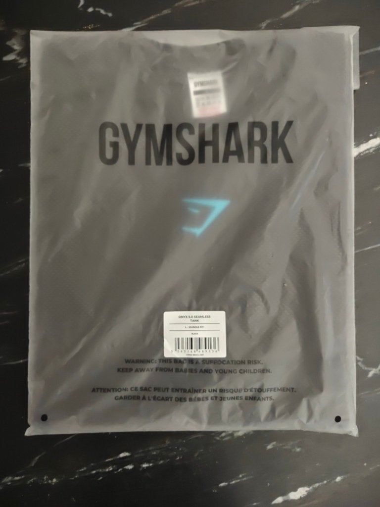Gymshark Onyx 5.0 Seamless Tank — L — Black/ Onyx Grey, Maat 52/54 (L), Fitness, Nieuw, Ophalen of Verzenden
