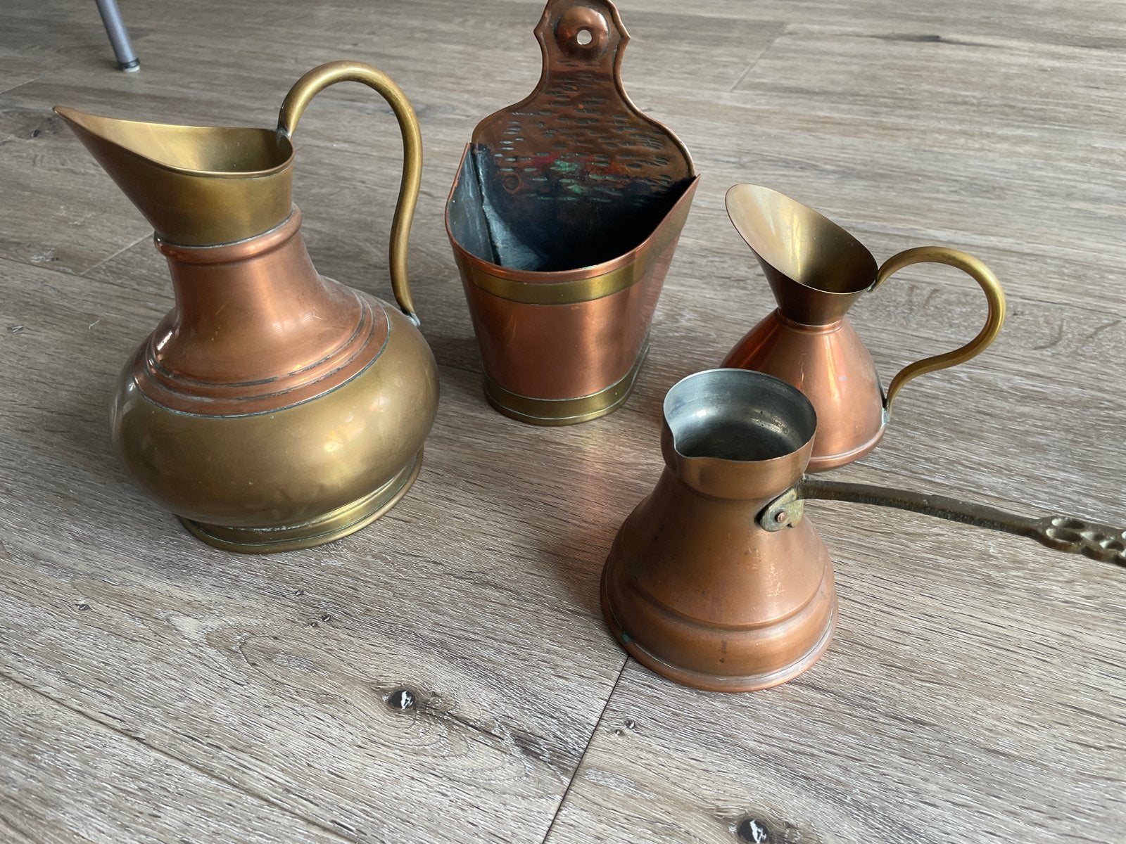 Koperen en bronzen decoratieve items, set van 4, Ophalen of Verzenden, Koper