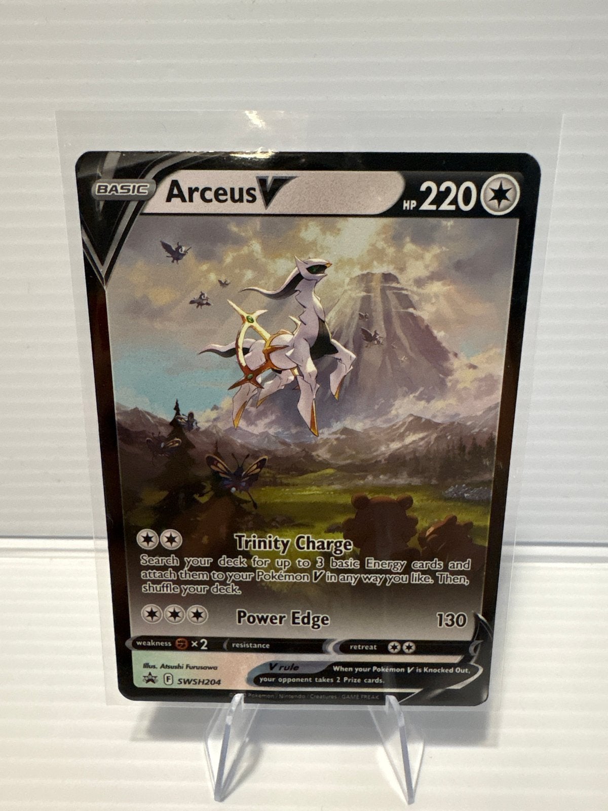 Arceus V SWSH204 Black Star Promo Pokémon Kaart NM, Ophalen of Verzenden, Zo goed als nieuw, Losse kaart, Foil