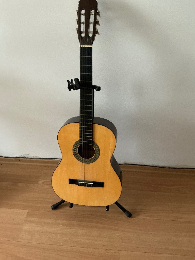 Te koop gitaar met standaard, Ophalen, Gebruikt, Klassieke of Spaanse gitaar