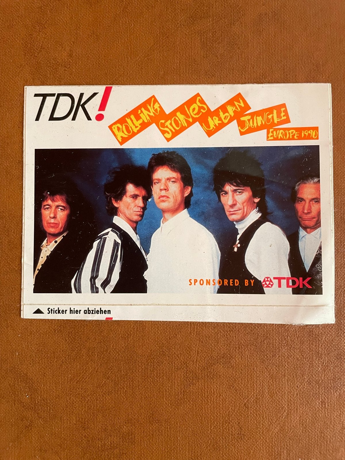 Rolling Stones Urban Jungle Europe 1990 TDK Sticker, Ophalen, Zo goed als nieuw, Film, Tv of Omroep