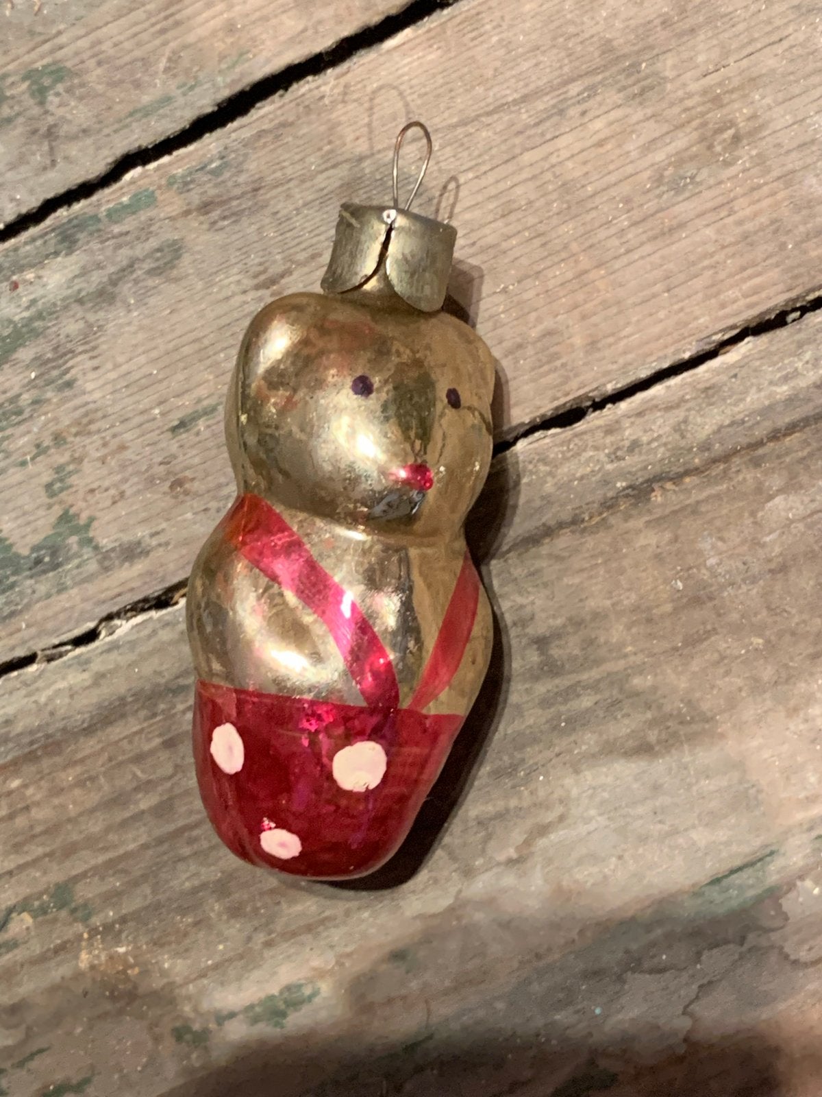 Vintage Kerstornament Beertje - Zeer Oud, Diversen, Gebruikt, T, Ophalen of Verzenden, N