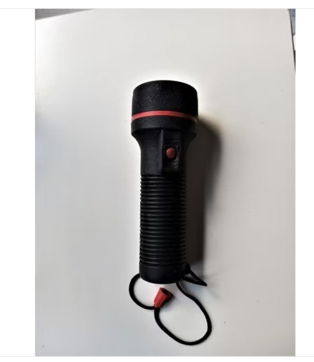 outdoor zaklamp met rubberen coating/lengte 20 cm, Ophalen of Verzenden, Gebruikt, Batterij