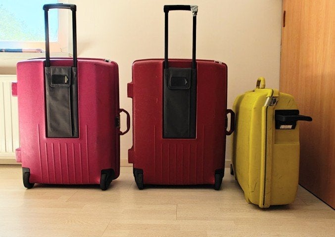 Set van 3 Koffers: Samsonite & American Tourister, Ophalen, Gebruikt, Hard kunststof, 70 cm of meer