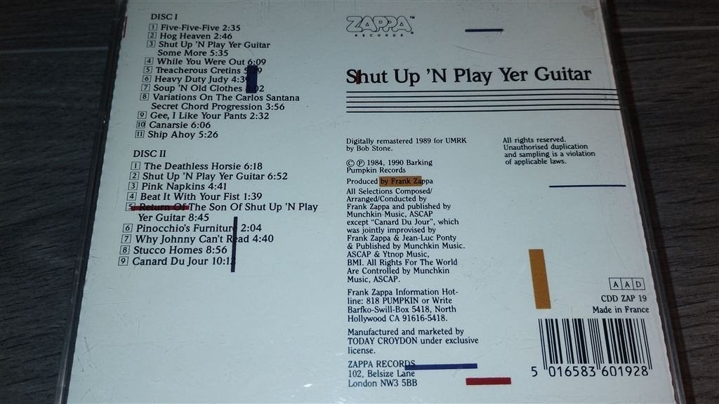Frank Zappa ‎- Shut Up \'n Play Yer Guitar [2CD], Ophalen of Verzenden, Zo goed als nieuw, Poprock