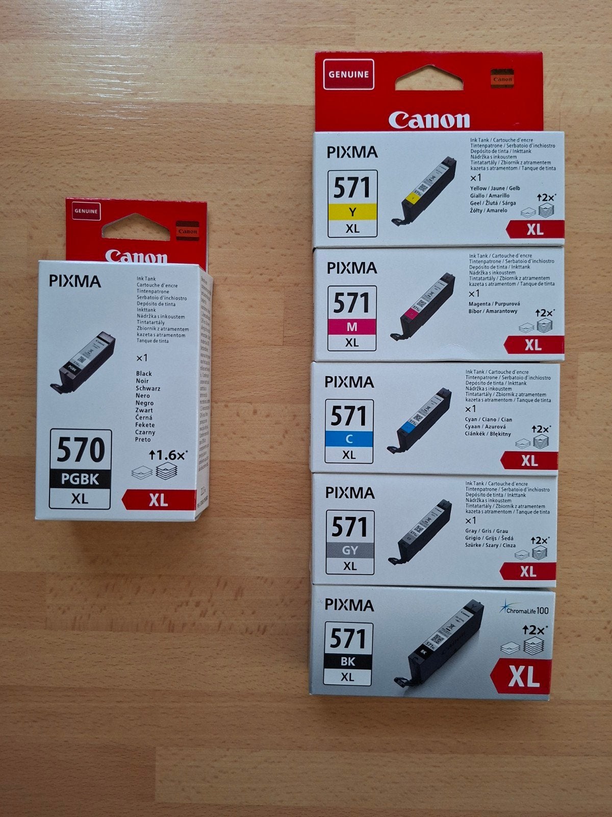 Canon Pixma 571 XL Inktcartridges - Set van 5, Ophalen of Verzenden, Nieuw, Cartridge, Canon