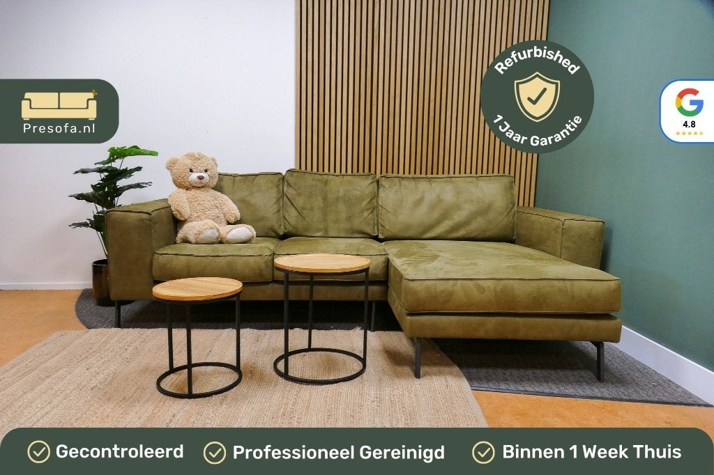Chaise Longue Sandes Wonen Microvezel Groen [Refurbished], Huis en Inrichting, Banken | Bankstellen, Zo goed als nieuw, Hoekbank