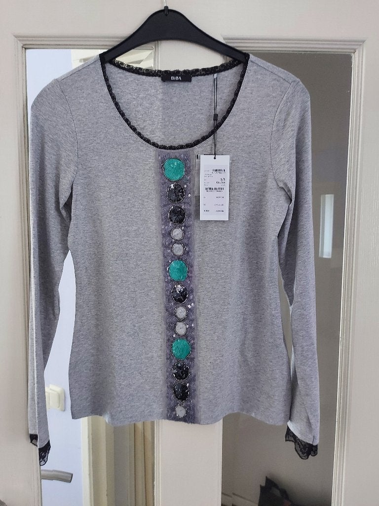 aparte BIBA top in mooi grijs nieuw! S 36, Ophalen, Nieuw, Maat 36 (S), Grijs