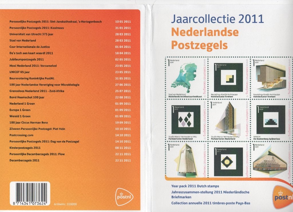 Jaarcollectie 2011 Nederland postzegels compleet. Postfris., Postzegels en Munten, Postzegels | Nederland, Postfris, Na 1940, Ophalen of Verzenden