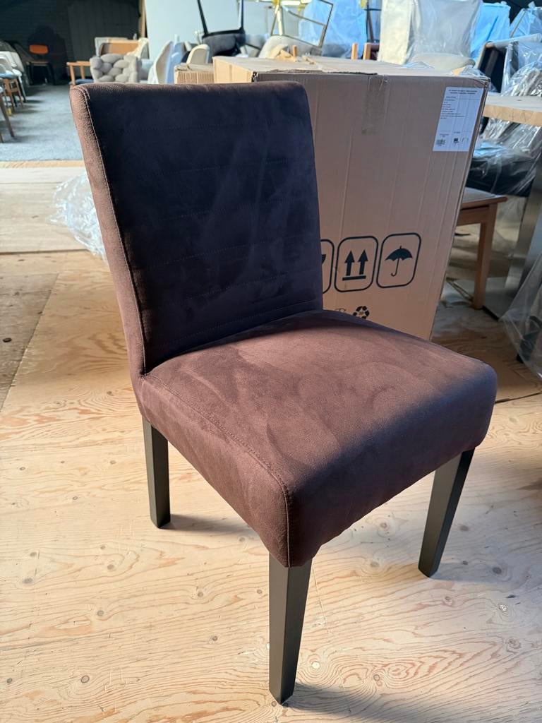 14 Nieuwe Alcantara Stoelen - Horeca/Thuis, Huis en Inrichting, Stoelen, Nieuw, Vijf, Zes of meer stoelen, Stof, Bruin, Ophalen of Verzenden