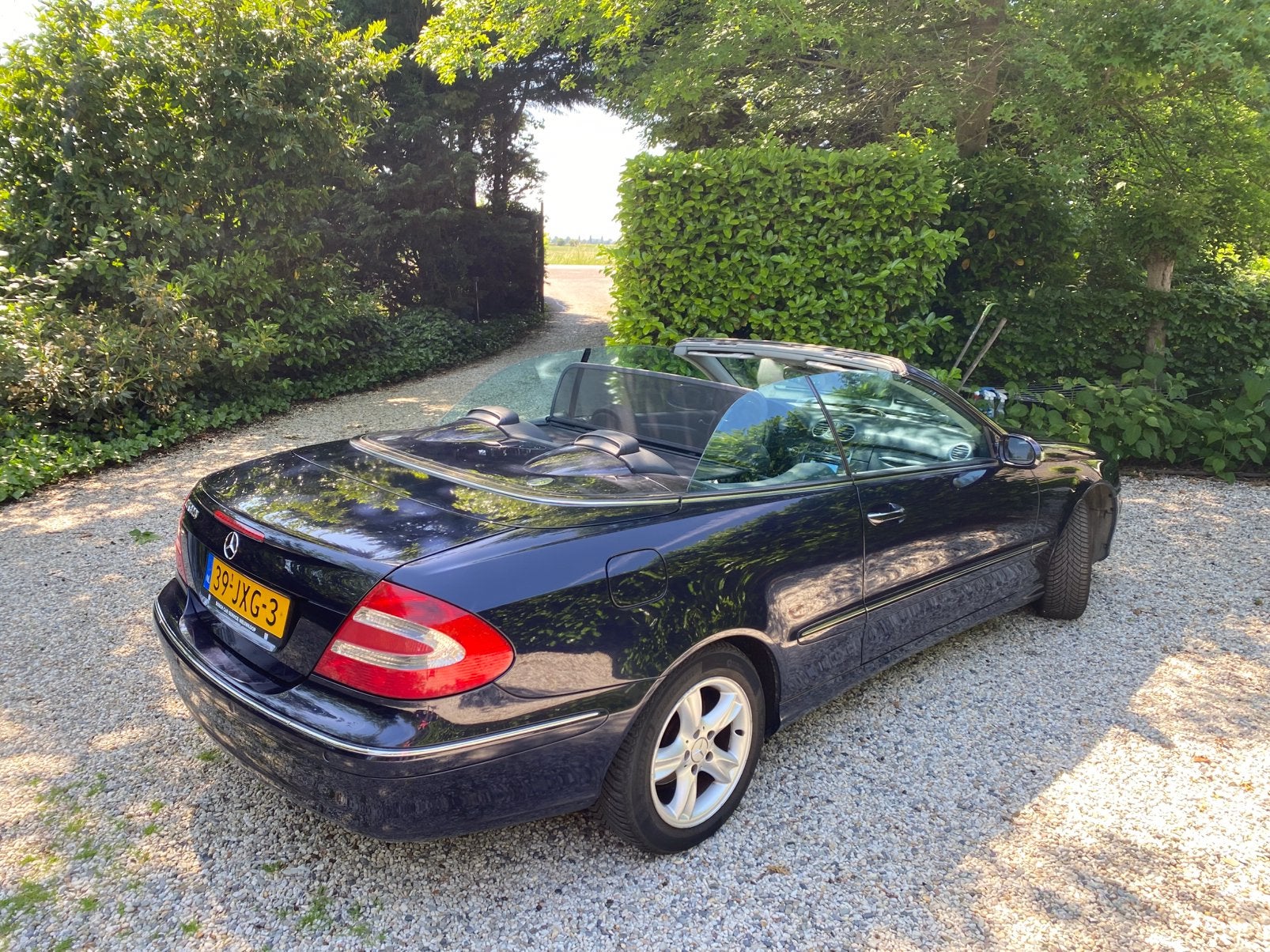 Betrouwbare Mercedes-Benz CLK 3.2 Cabriolet AUT 2003 Blauw, Automaat, Achterwielaandrijving, Zwart, Cabriolet