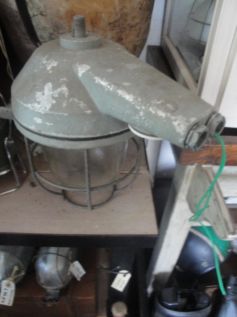 industriele stallamp glas met metaal, Ophalen of Verzenden
