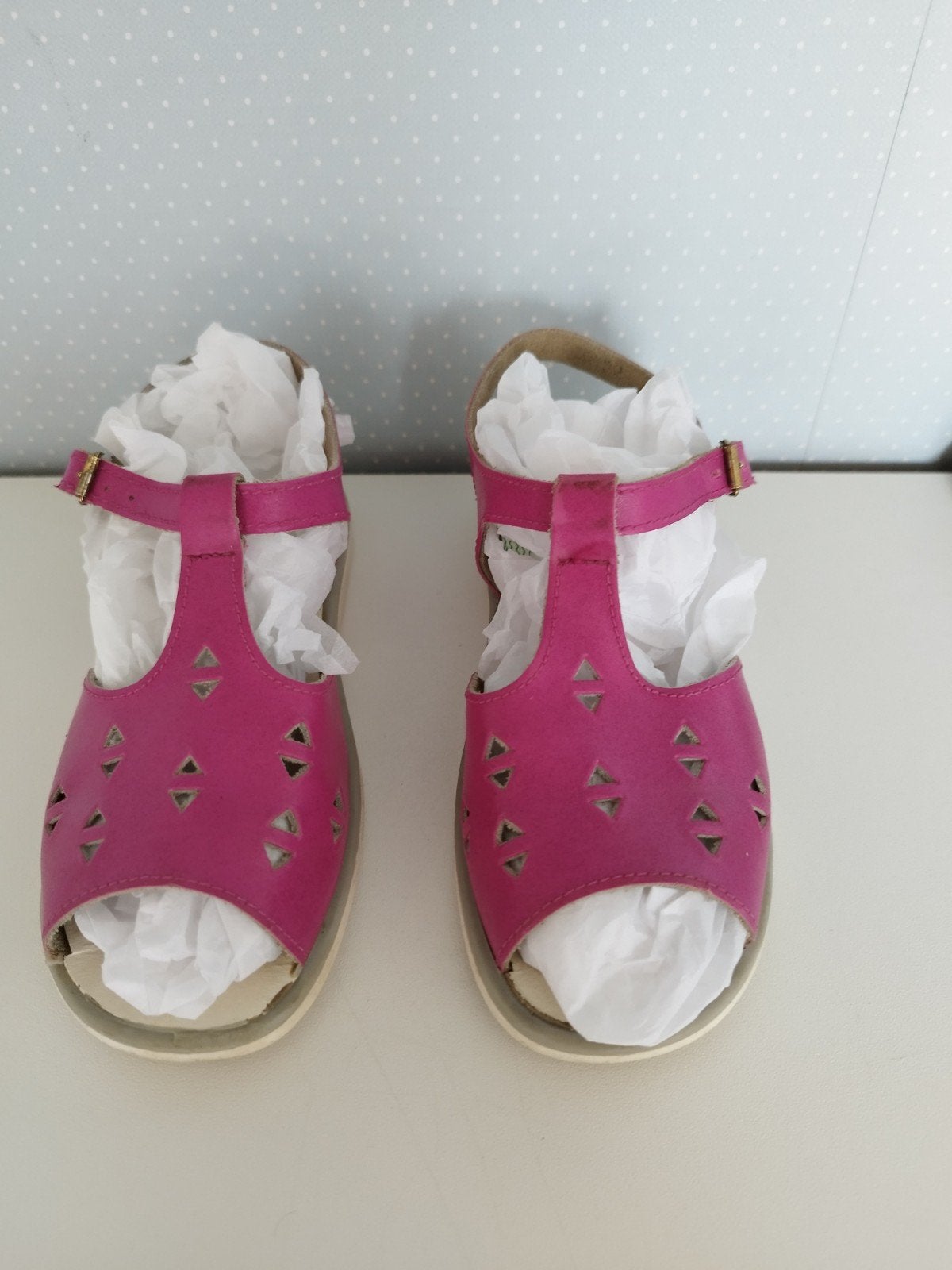Vinted sandalen, echt leer, pink, maat 27, gedragen, Solaria, Meisje, Ophalen of Verzenden, Gebruikt