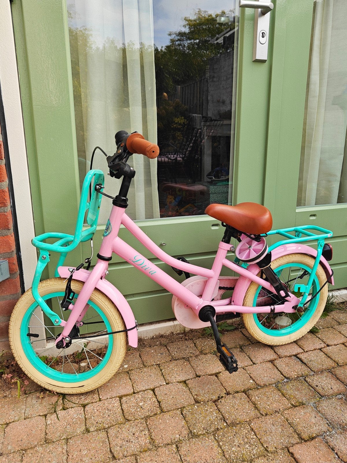14 inch Spirit Diva kinderfiets, Fietsen en Brommers, Ophalen, Terugtraprem, Gebruikt, 14 inch of minder