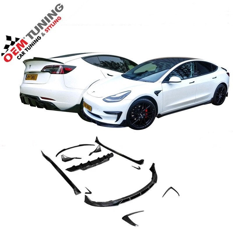 Tesla Model 3 | Bodykit | AERO | hoogglans zwart | 19-20 |, Ophalen of Verzenden