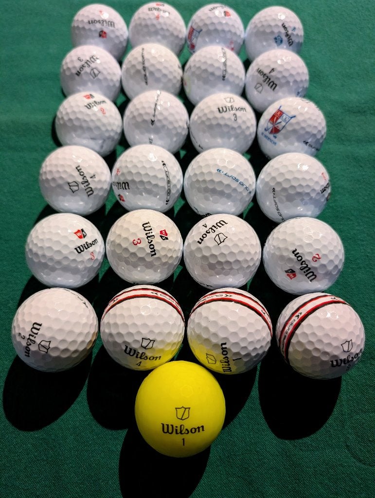 25 Stuks Wilson Duo Soft Golfballen, Ophalen of Verzenden, Gebruikt, Bal(len), Overige merken