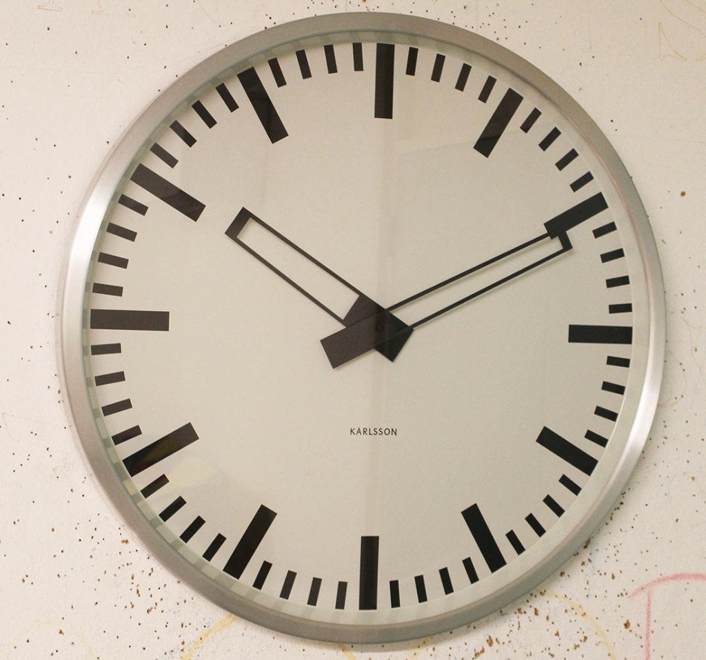 moderne, industriële wandklok / Carlson, Huis en Inrichting, Woonaccessoires | Klokken, Wandklok, Analoog, Ophalen of Verzenden