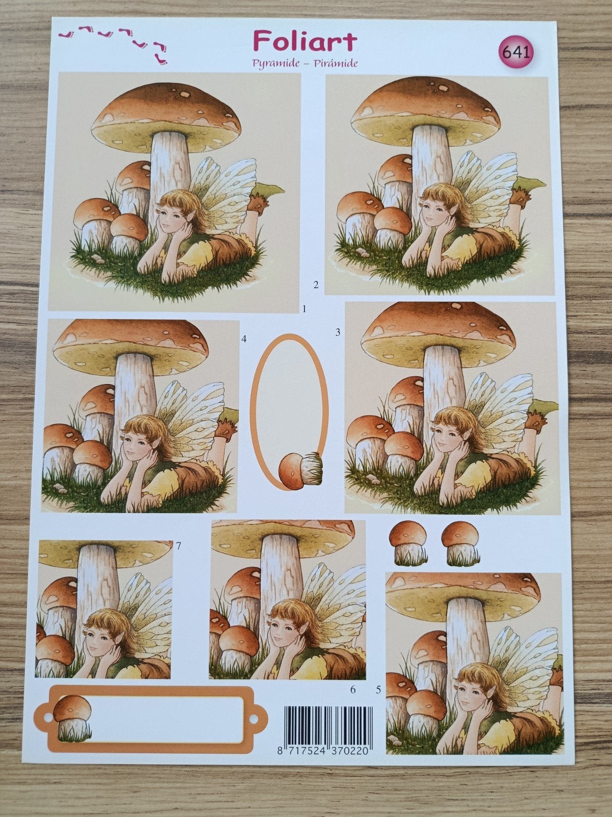 Piramide paddestoelen en engel Knipvellen,, Ophalen of Verzenden, Nieuw, Natuur, Knipvel