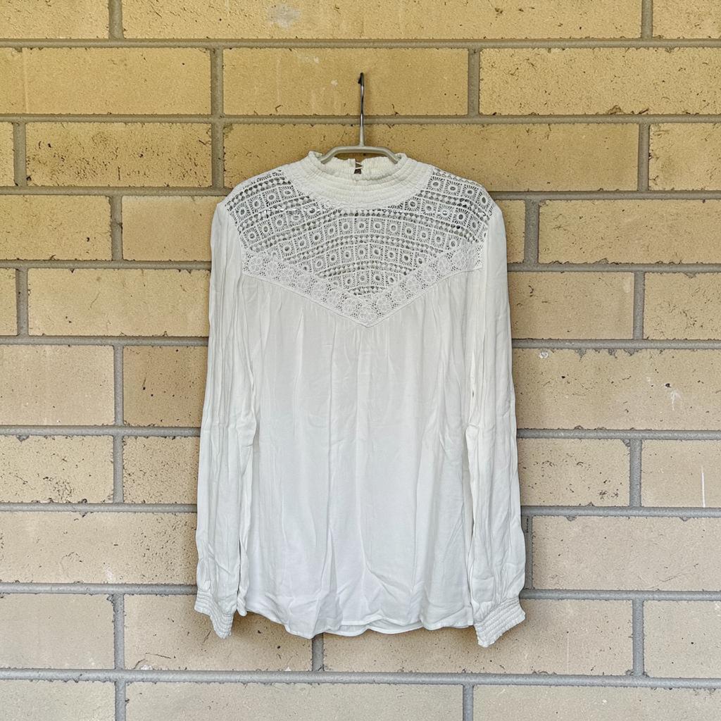 Fabienne Chapot Blouse Maat 42 Wit Kant Gehaakt Lara Top, Wit, Ophalen of Verzenden, Zo goed als nieuw, Fc