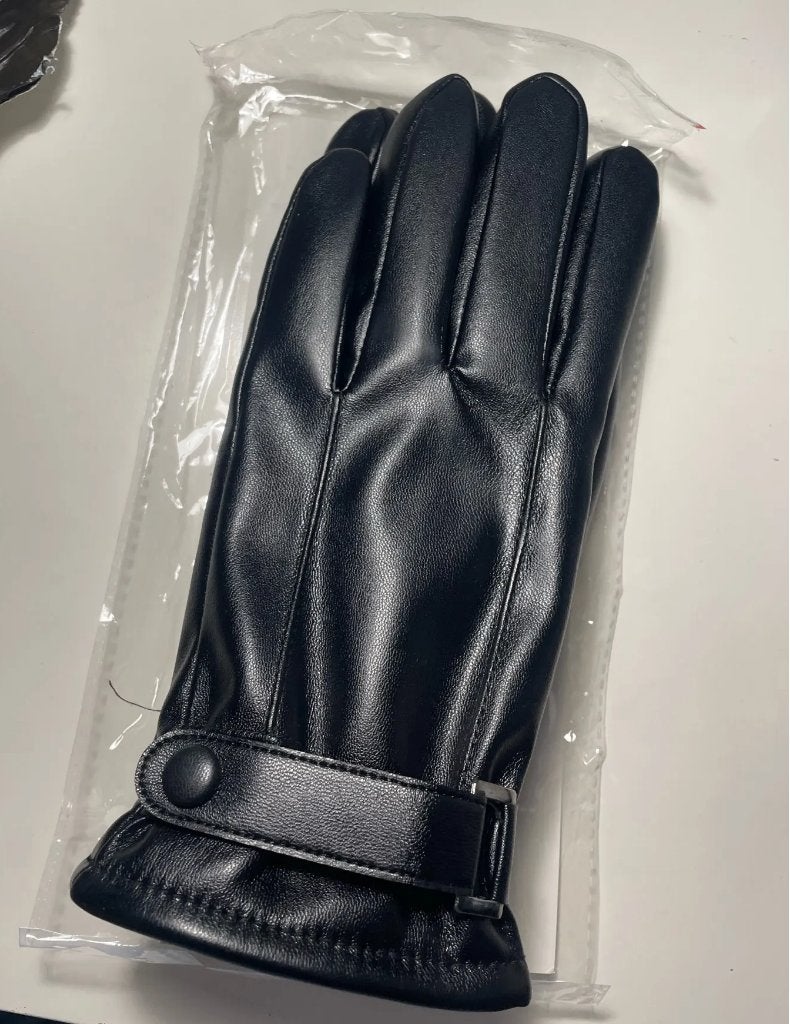 Zwarte kunstleren heren handschoenen, Verzenden, Nieuw, Handschoenen