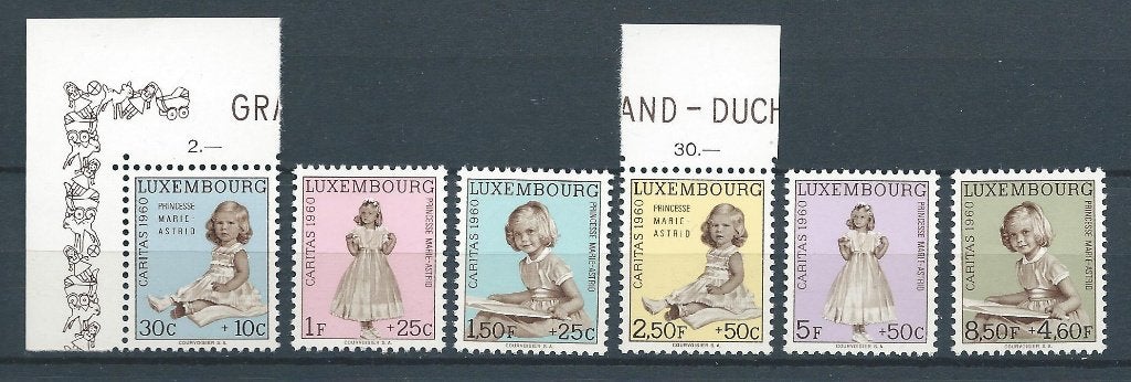 2358  – Luxemburg – Caritas 1960 – Mi Nr 631-636 (postfris), Postzegels en Munten, Postzegels | Europa | Overig, Ophalen of Verzenden