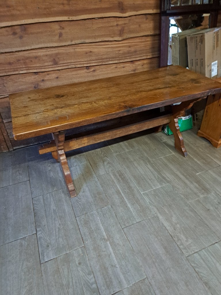 massief eiken kloostertafel te koop. 5, Ophalen, Gebruikt, 200 cm of meer, 50 tot 100 cm