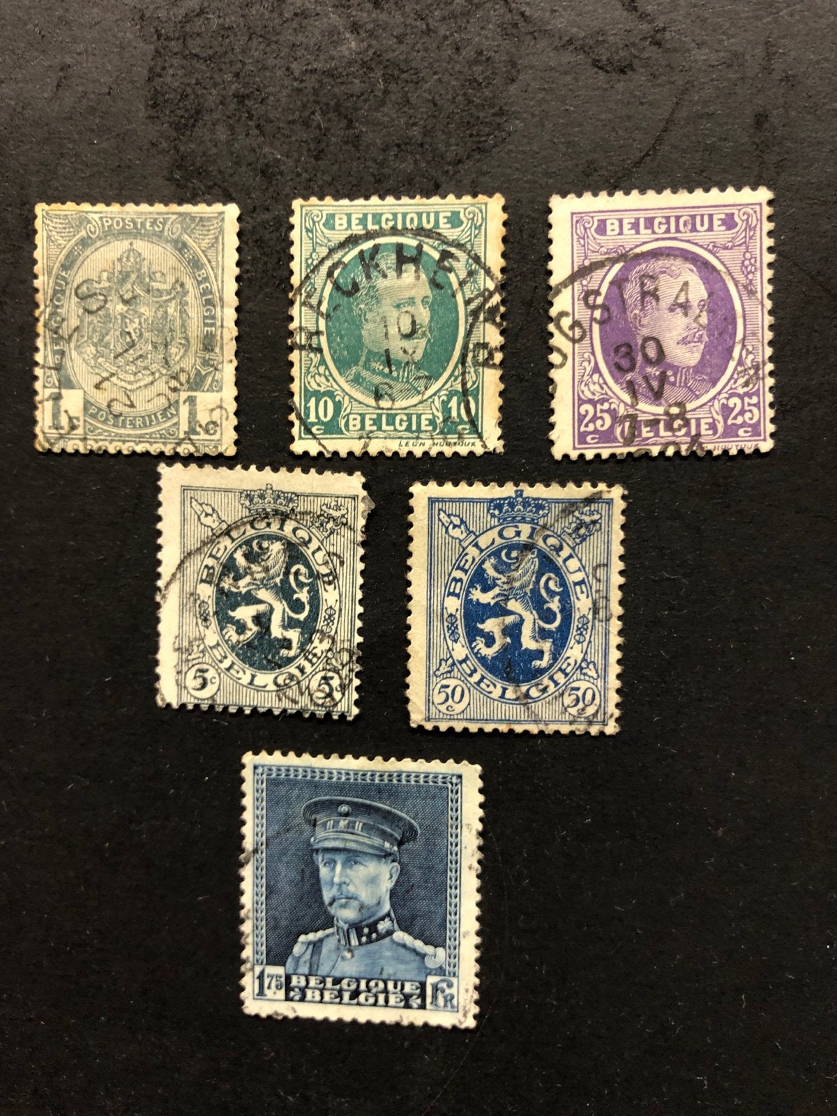 België allerlei F oud 1907-31 gestempeld, Ophalen of Verzenden, Frankeerzegel, Gestempeld, Staatshoofden