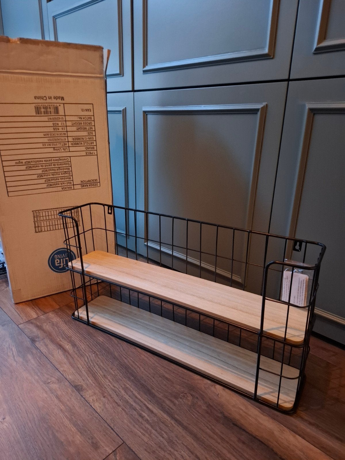 Wandrek Lifa Living Malaga - Zwart metaal/MDF, Ophalen, Nieuw