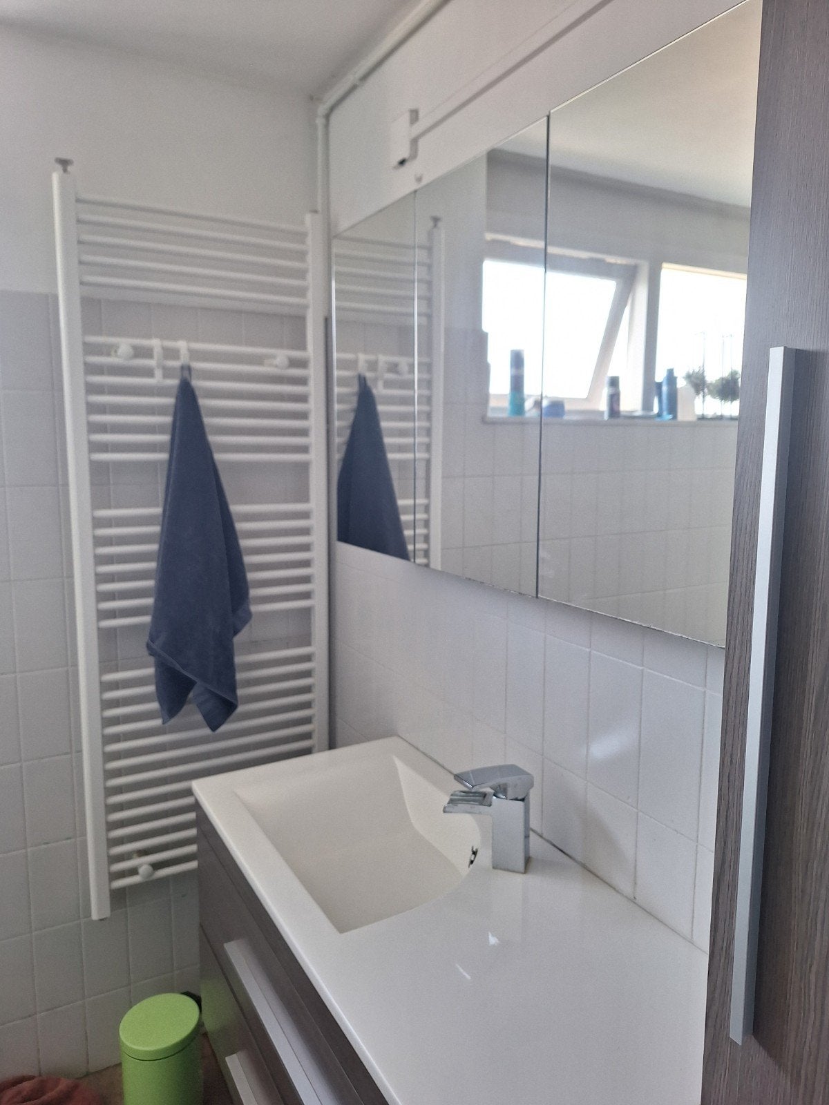 Complete badkamer meubels, wastafel, spiegelkast, kolomkast, Ophalen, Gebruikt, Bruin