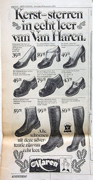 36 vintage advertenties schoenen 1938-00 Ecco Hush Puppies, Verzamelen, Ophalen of Verzenden, Gebruikt