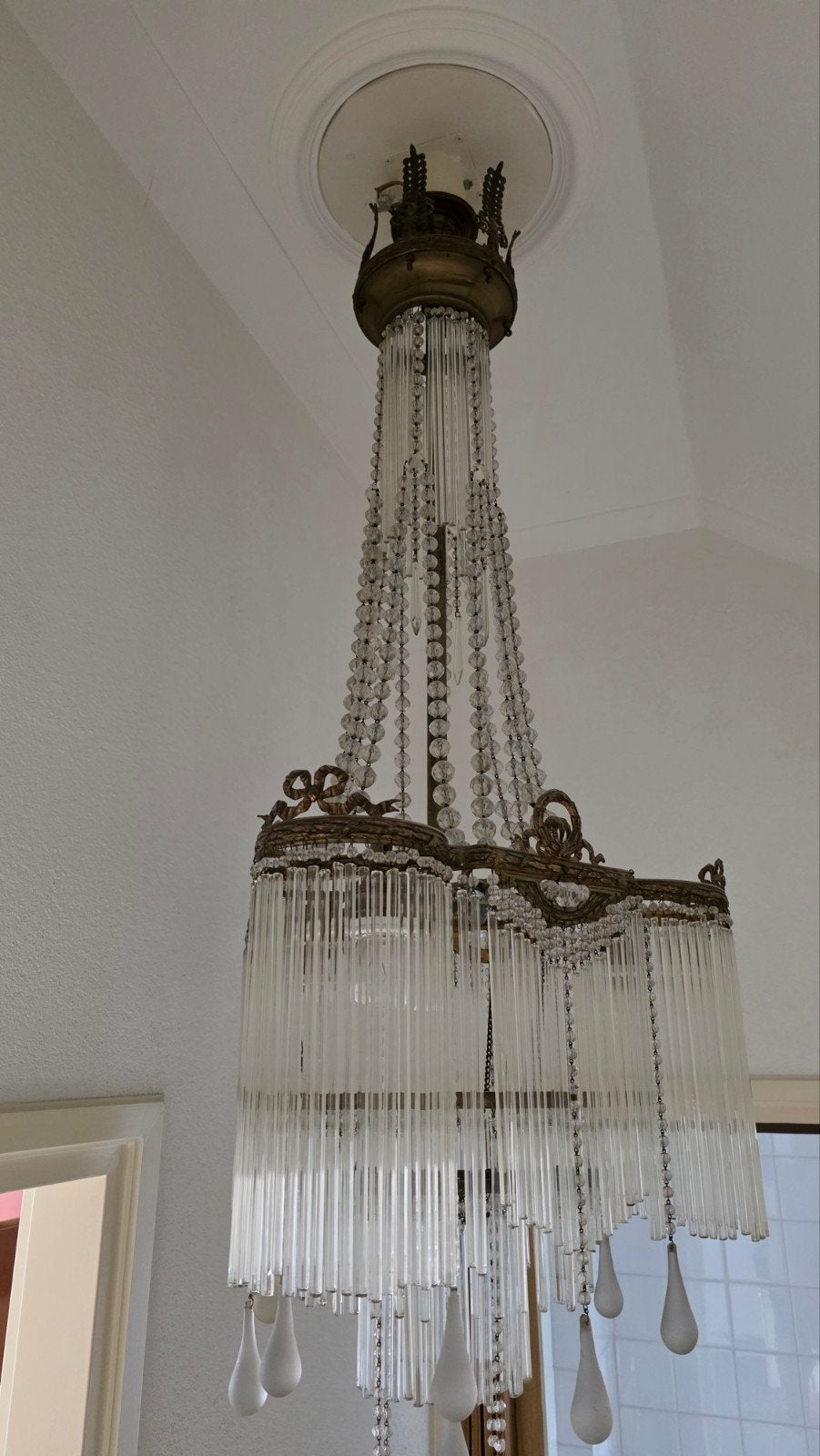 Zeer grote antieke Franse Louis XVI hanglamp, Antiek en Kunst, Ophalen