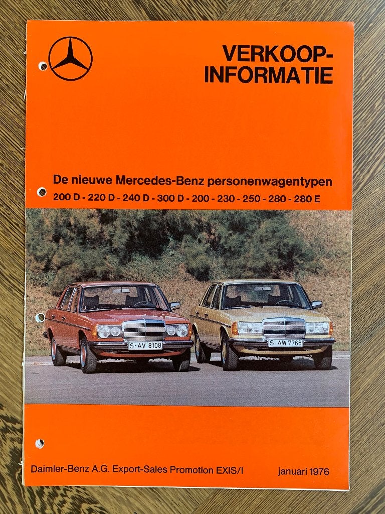 Verkoop informatie Mercedes-Benz E-klasse 200-300 W123 1976, Gelezen, Mercedes-Benz, Mercedes, Ophalen of Verzenden