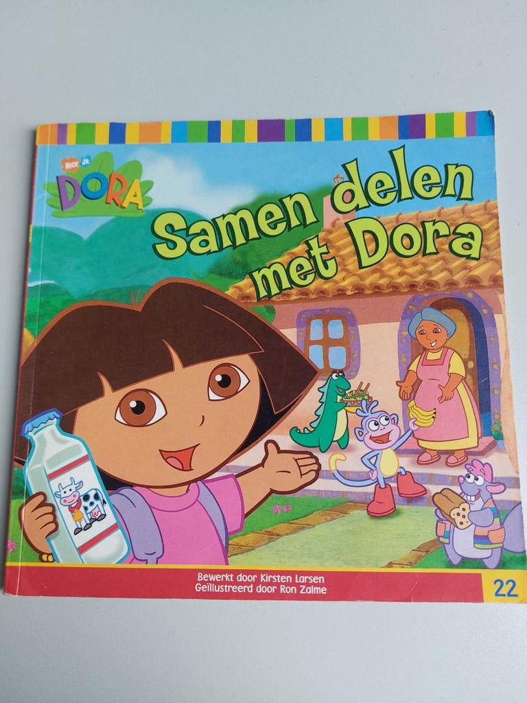 Dora: Samen delen met Dora - Kinderboek, Ophalen of Verzenden, Zo goed als nieuw, Kirsten Larsen, Fictie algemeen