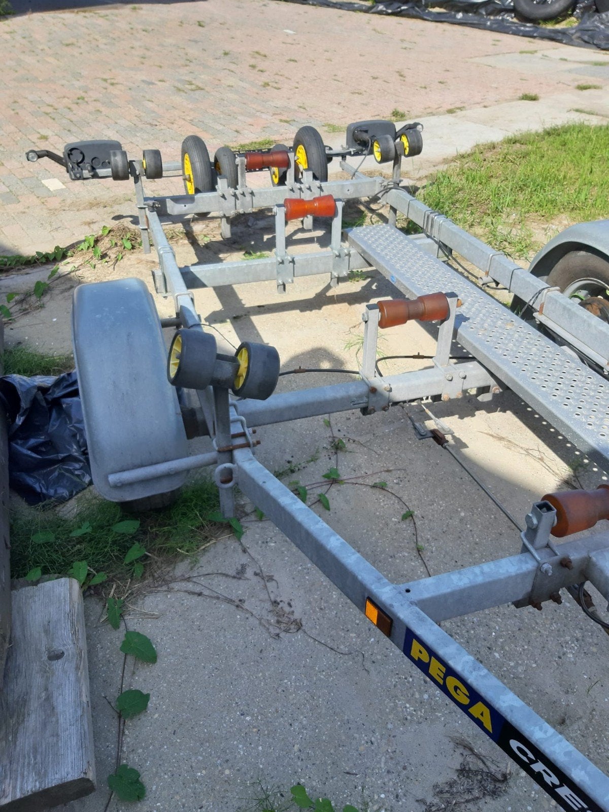 Pega Crestliner boottrailer met rollen, Overige typen, Minder dan 6 meter, Ophalen of Verzenden, Zo goed als nieuw