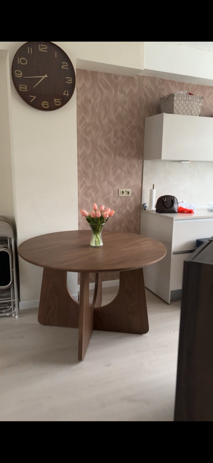 Ronde japandi tafel bruin, Huis en Inrichting, Tafels | Eettafels, Ophalen, Nieuw, Rond, 100 tot 150 cm
