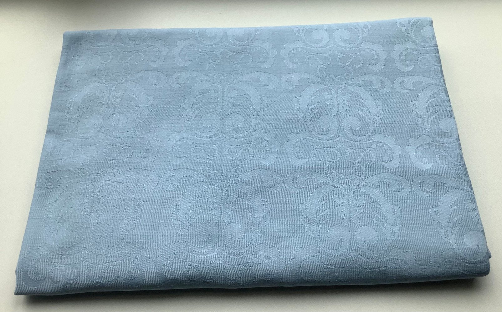 Damast tafelkleed, Blauw, Damast, Tafelkleed of Tafelzeil, Ophalen of Verzenden