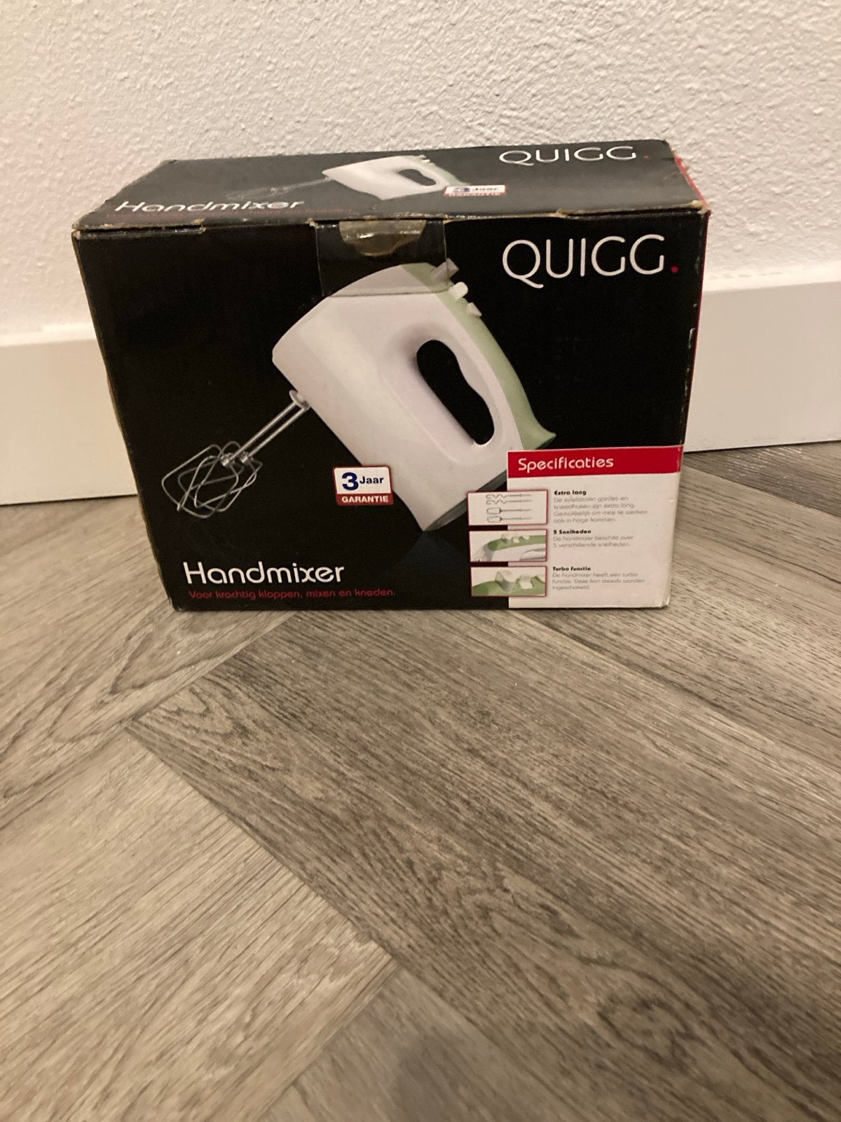 QUIGG Handmixer - Krachtig kloppen, mixen en kneden, Minder dan 1 liter, Ophalen, Nieuw, 3 snelheden of meer