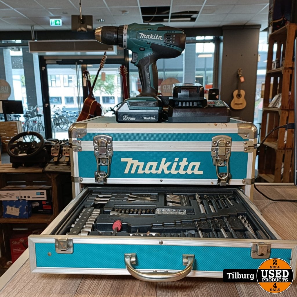 Makita DF457D Boormachine Toolbox set | Nette staat, Makita, Gebruikt, Support@makita.com, Makita Corporation, 3-11-8, Sumiyoshi-cho, 
Anjo, Aichi 446-8502
Japan