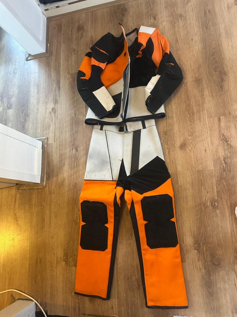Schietsport wedstrijdpak– jas + broek – maat 50, Ophalen of Verzenden, Gedragen, Maat 48/50 (M), Zwart