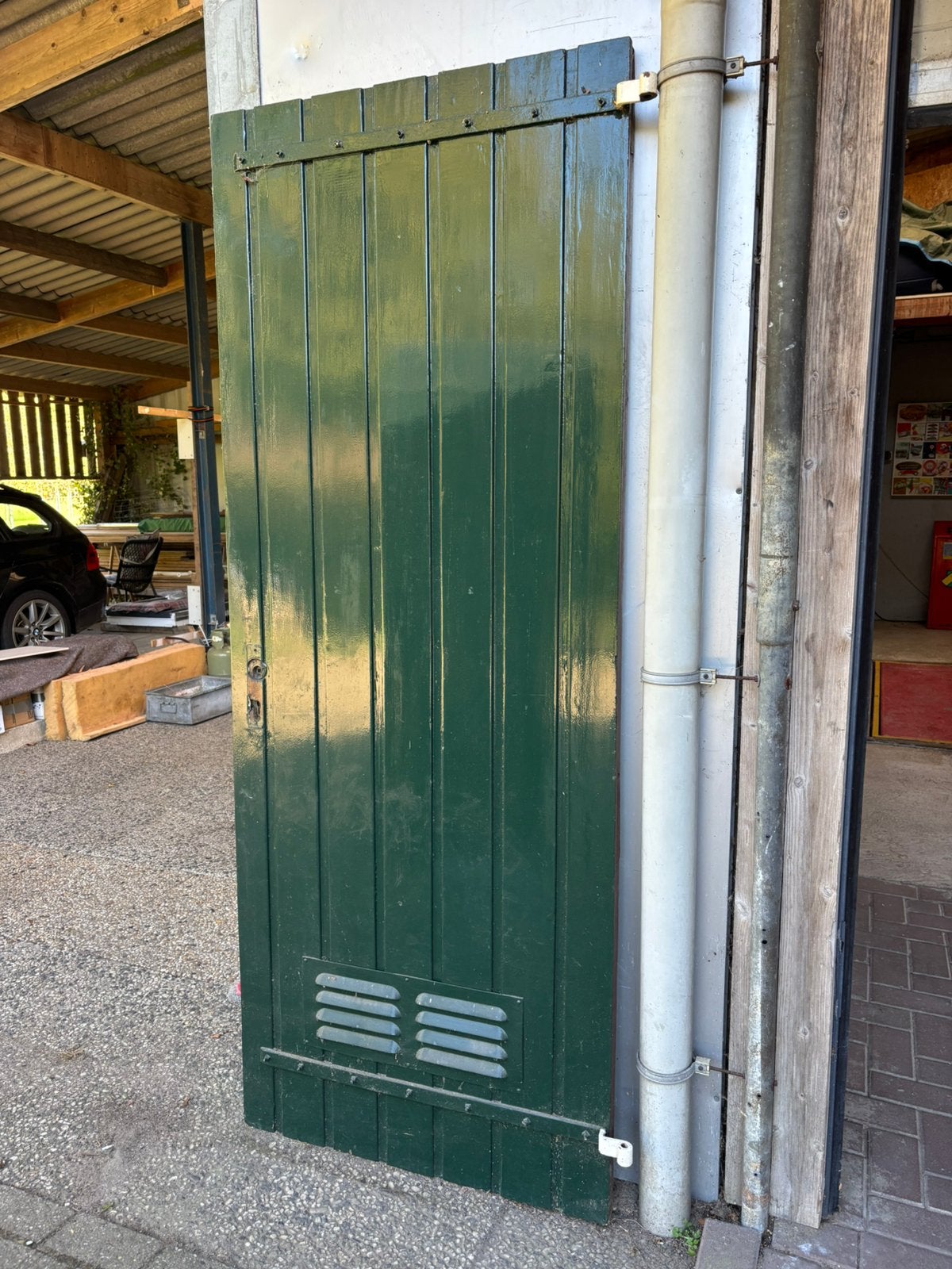 Deur hout 214 84 4, Ophalen, Gebruikt, 80 tot 100 cm, Buitendeur