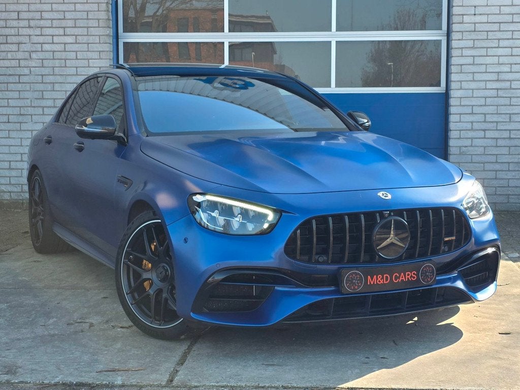 Mercedes-Benz E-klasse AMG 63 S 4MATIC+ PANO/KERAMISCHE/VOL/, Auto's, Mercedes-Benz, Automaat, Gebruikt, Blauw, Vierwielaandrijving