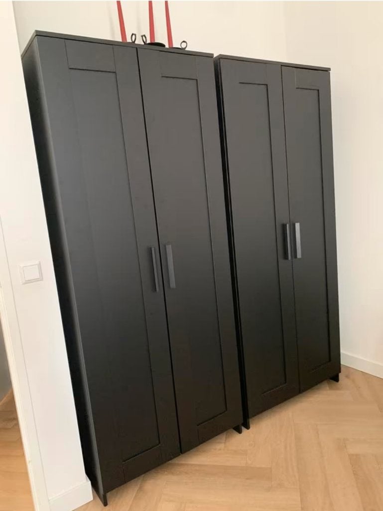 2x Brimnes kledingkast 2 doors wardrobe Ikea zwart black, Ophalen, 100 tot 150 cm, Zo goed als nieuw, 150 tot 200 cm