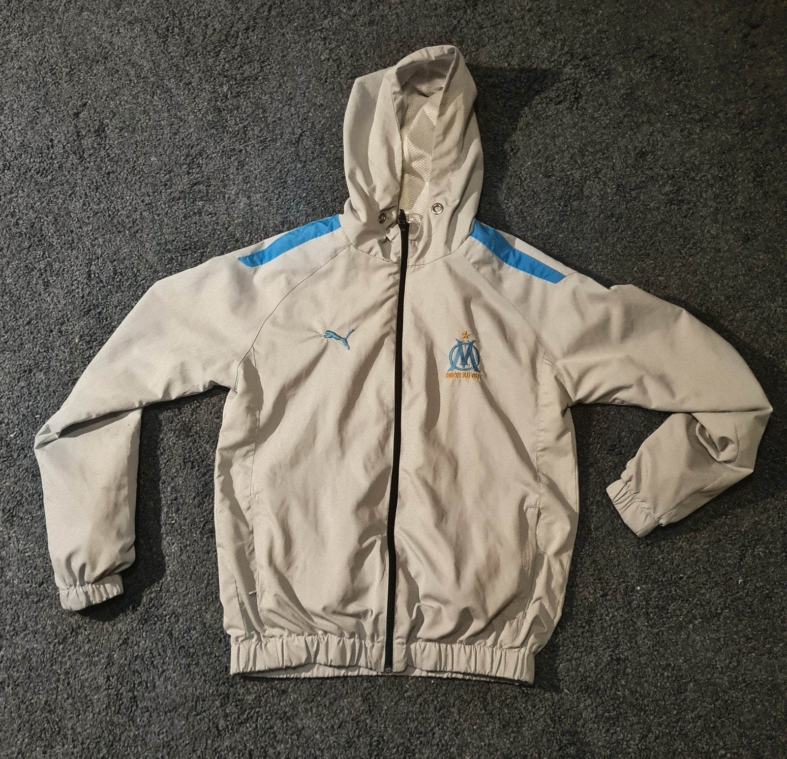 Puma Olympique de Marseille jas, Verzenden, Zo goed als nieuw, Grijs