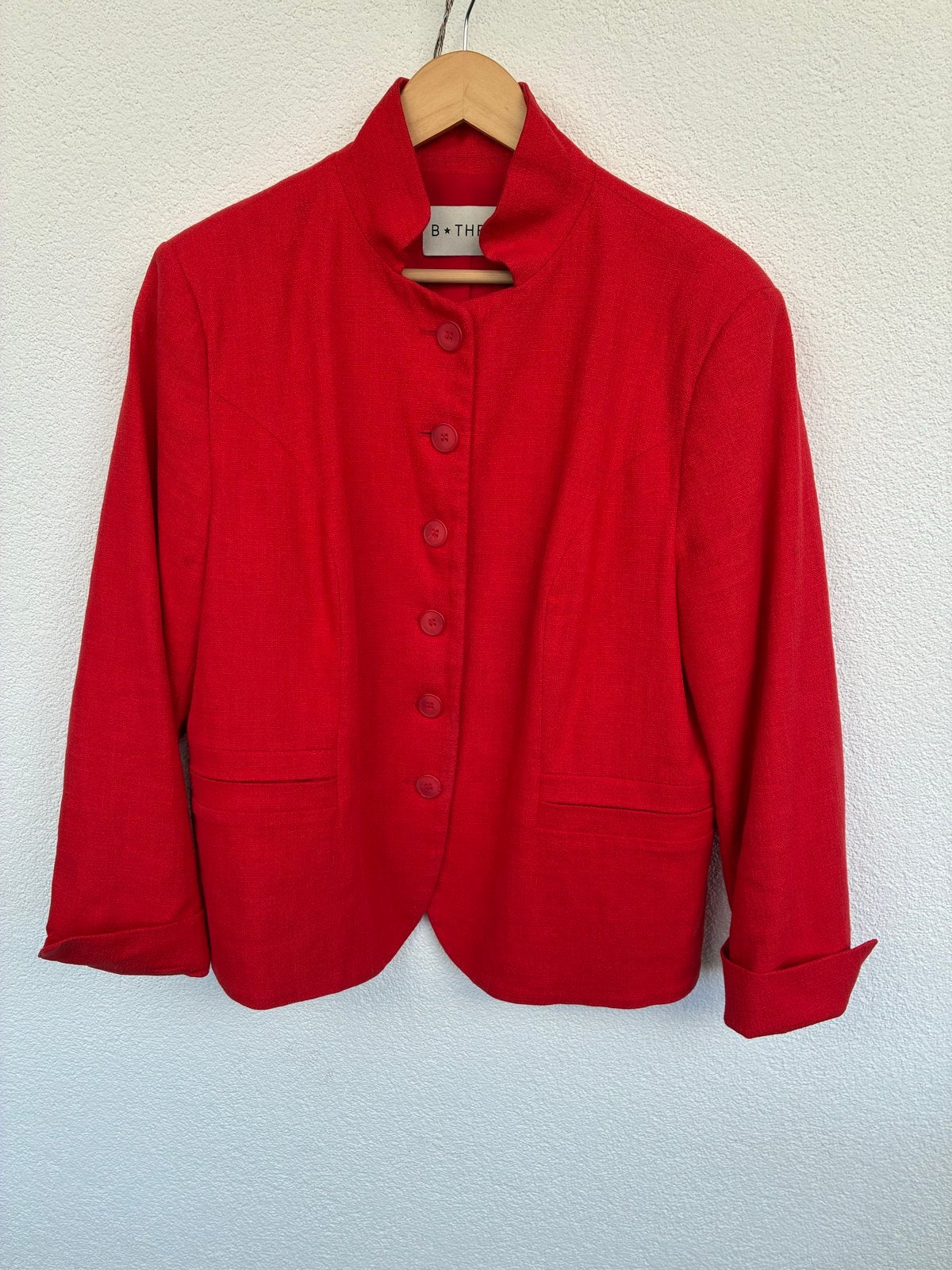 Prachtig Rood jasje/blazer van BTHREE maat 48, Ophalen of Verzenden, Zo goed als nieuw, Rood, Jasje of Colbert